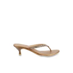 Mochi Women's Antique Gold Thong Sandals-picture-48