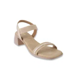 Mochi Women's Beige Ankle Strap Sandals-picture-19