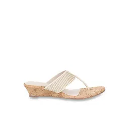 Mochi Women's Beige T-Strap Wedges-picture-17