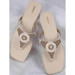 Mochi Women's Beige Thong Sandals-picture-24