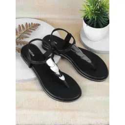 Mochi Women's Black Ankle Strap Sandals-picture-42