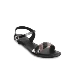 Mochi Women's Black Ankle Strap Sandals-picture-38