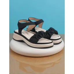 Mochi Women's Black Ankle Strap Wedges-picture-41