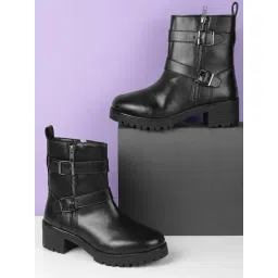 Mochi Women's Black Casual Booties-picture-24