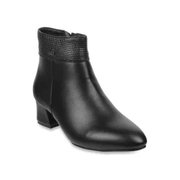 Mochi Women's Black Casual Booties image 2