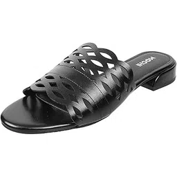 mochi Women's Black Faux Leather Fashion Slip-on Mules UK/5 EU/38 (41-3666)-picture-23