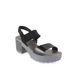 Mochi Women's Black Sling Back Sandals-picture-22