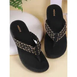 Mochi Women's Black Thong Wedges-picture-24