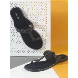Mochi Women's Black Toe Ring Sandals-picture-18