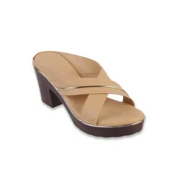 Mochi Women's Brown Cross Strap Sandals-picture-25