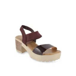 Mochi Women's Dark Brown Sling Back Sandals-picture-41
