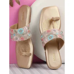 Mochi Women's Gold Toe Ring Sandals-picture-37