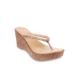 Mochi Women's Golden Thong Wedges-picture-10