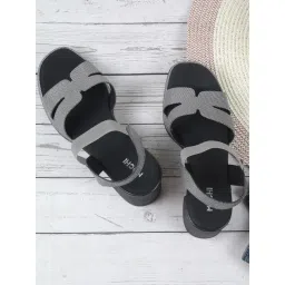 Mochi Women's Gun Metal Ankle Strap Sandals-picture-47