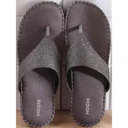 Mochi Women's Gun Metal Thong Wedges-picture-14