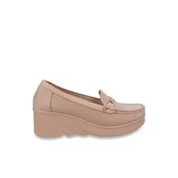 Mochi Women's Nude Pink Wedge Pumps-picture-22
