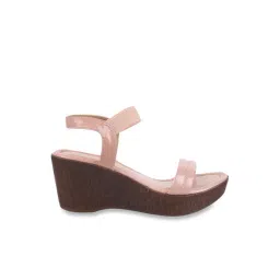 Mochi Women's Pink Ankle Strap Wedges-picture-47
