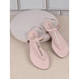 Mochi Women's Pink Sling Back Sandals-picture-23