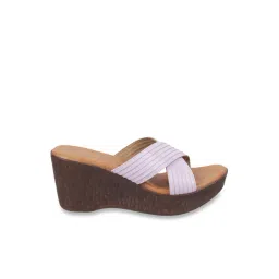 Mochi Women's Purple Cross Strap Wedges-picture-31