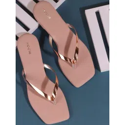 Mochi Women's Rose Gold Thong Sandals-picture-19