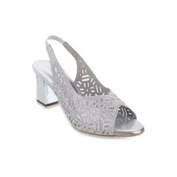 Mochi Women's Silver Sling Back Sandals-picture-39
