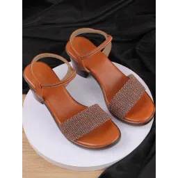 Mochi Women's Tan Ankle Strap Sandals-picture-44