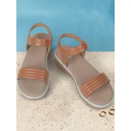 Mochi Women's Tan Ankle Strap Wedges-picture-38