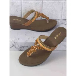 Mochi Women's Tan Thong Wedges-picture-12