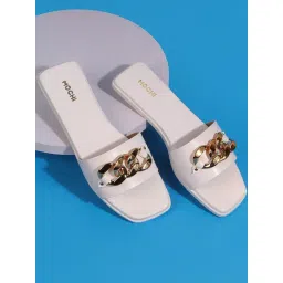 Mochi Women's White Casual Sandals-picture-36