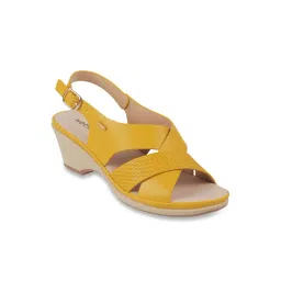 Mochi Women's Yellow Back Strap Wedges-picture-14