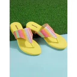 Mochi Women's Yellow Casual Sandals-picture-17
