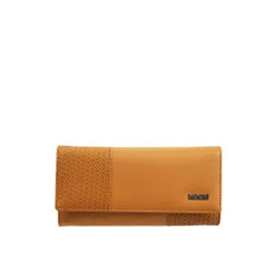 Mochi Yellow & Brown Textured Purse Clutch-image-43