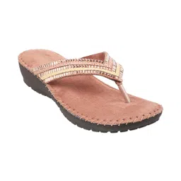 mochi Womens Synthetic Rose Gold Slippers (Size (6 UK (39 EU)) image 1