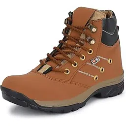 mochites Black Leatherette Tough Heavy Duty Ankle Length Casual Long Boots For Men (SU3210-MC)-picture-10