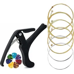 mocking bird Acoustic Guitar String Full Set of Extra Light Stainless Steal with Guitar Capo and Picks Guitar String-picture-11
