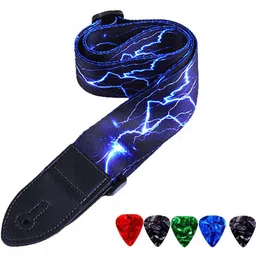 mocking bird Guitar Strap for Acoustic Electric Bass Guitar Adjustable Guitar Belt with Picks Nylon, Polyester Strap-picture-35