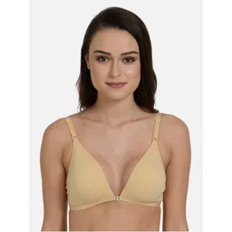 mod & shy Beige Solid Non-Wired Non Padded Plunge Bra MS178-picture-17