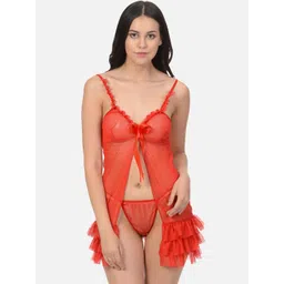 mod & shy Red Solid Baby Doll MSN06-picture-41