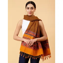 Moda Chales Striped Woven Design Acrylic Shawl-picture-39