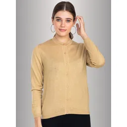 Moda Elementi Round Neck Long Sleeves Woollen Cardigan-picture-31