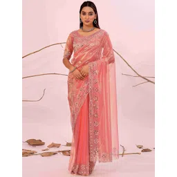Moda Rapido Beads and Stones Organza Saree-picture-27