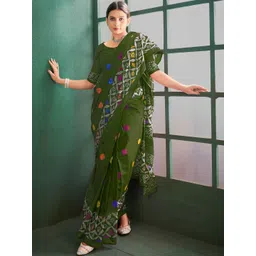 Moda Rapido Colourblocked Block Print Pure Cotton Saree-picture-40