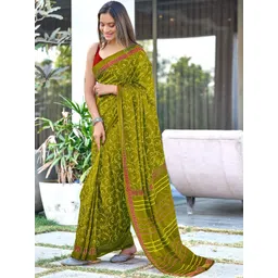 Moda Rapido Colourblocked Pure Cotton Designer Block Print Saree-picture-20