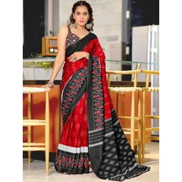 Moda Rapido Colourblocked Pure Cotton Designer Block Print Saree-image-47