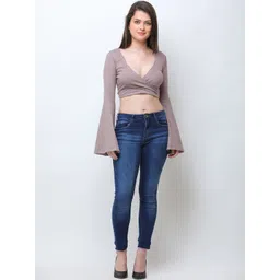 Moda Rapido Cotton Wrap Crop Top-picture-27