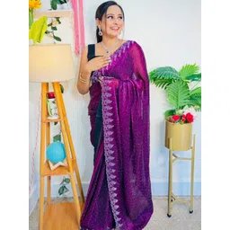 Moda Rapido Embellished Beads and Stones Poly Chiffon Heavy Work Saree-picture-17