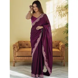 Moda Rapido Embellished Embroidered Silk Blend Saree-picture-40