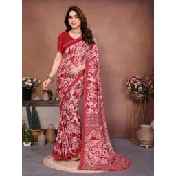 moda rapido Embellished, Geometric Print Bollywood Georgette Saree-picture-11