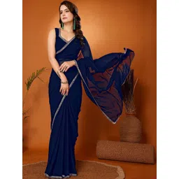 Moda Rapido Embellished Mirror Work Poly Georgette Heavy Work Saree-picture-28