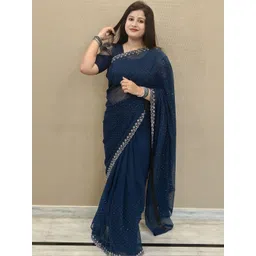 Moda Rapido Embellished Sequinned Poly Georgette Heavy Work Saree-picture-34